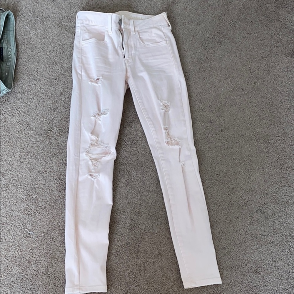 Distressed American Eagle Jeans - Light Pink